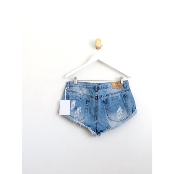 NEW! One teaspoon Bandits Shorts Relaxed Fit Long Rise Twisted Cuff Hem 30 - Picture 5 of 10